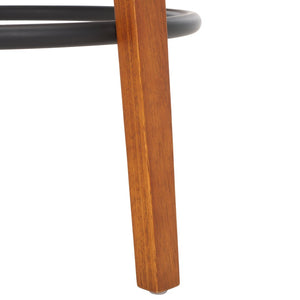 Safavieh LUELLA Counter Stool - Stylish Ergonomic Wooden Seat with Tapered Legs for Modern Spaces and Comfort Walnut / Black BST1508A-SET2