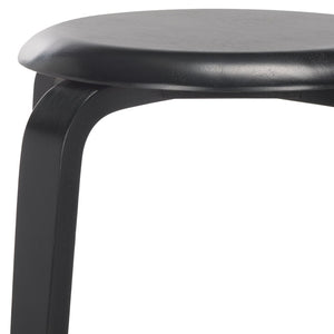 Safavieh LUELLA Counter Stool - Stylish Ergonomic Wooden Seat with Tapered Legs for Modern Spaces and Comfort Black / Black BST1508B-SET2