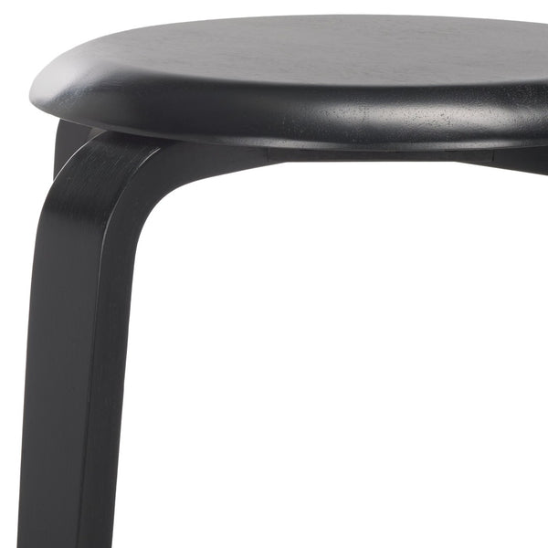 Safavieh LUELLA Counter Stool - Stylish Ergonomic Wooden Seat with Tapered Legs for Modern Spaces and Comfort Black / Black BST1508B-SET2