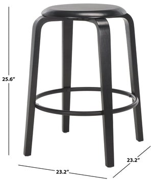 Safavieh LUELLA Counter Stool - Stylish Ergonomic Wooden Seat with Tapered Legs for Modern Spaces and Comfort Black / Black BST1508B-SET2