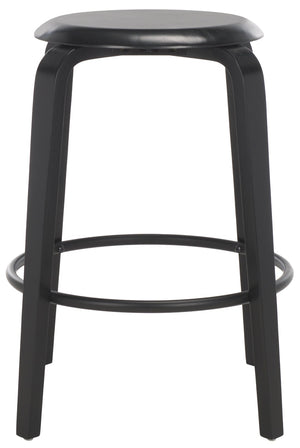 Safavieh LUELLA Counter Stool - Stylish Ergonomic Wooden Seat with Tapered Legs for Modern Spaces and Comfort Black / Black BST1508B-SET2