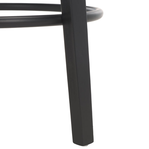 Safavieh LUELLA Counter Stool - Stylish Ergonomic Wooden Seat with Tapered Legs for Modern Spaces and Comfort Black / Black BST1508B-SET2