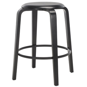 Safavieh LUELLA Counter Stool - Stylish Ergonomic Wooden Seat with Tapered Legs for Modern Spaces and Comfort Black / Black BST1508B-SET2