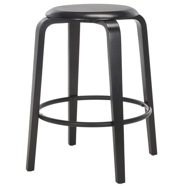 Safavieh LUELLA Counter Stool - Stylish Ergonomic Wooden Seat with Tapered Legs for Modern Spaces and Comfort Black / Black BST1508B-SET2