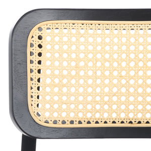 Safavieh Luz Cane Counter Stool - Elegant Natural Rattan Seat With Modern Black Legs For Chic Home Decor Black ,Natural Wood ,Rattan Bst1509a