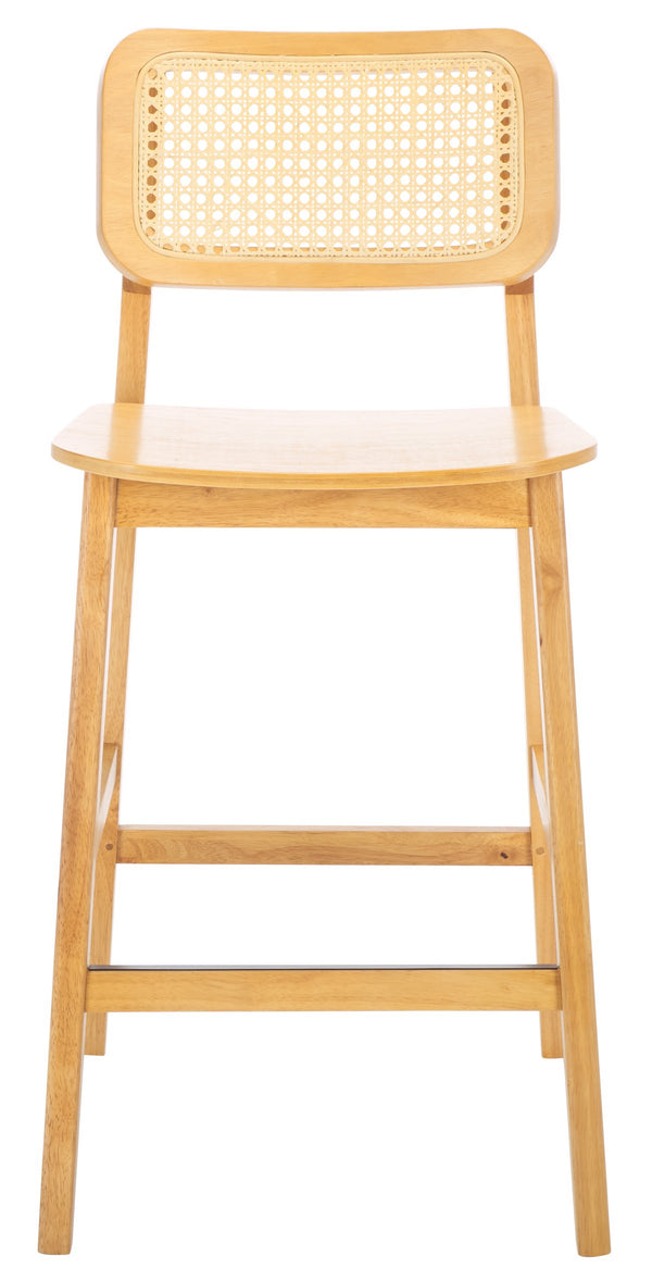 Safavieh Luz Cane Counter Stool - Elegant Natural Rattan Seat With Modern Black Legs For Chic Home Decor Natural ,Natural Wood ,Rattan Bst1509b