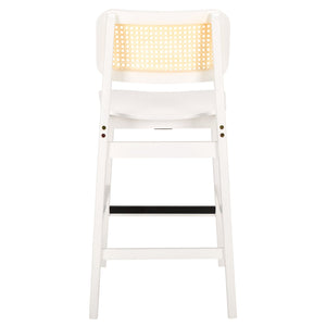 Safavieh Luz Cane Counter Stool - Elegant Natural Rattan Seat With Modern Black Legs For Chic Home Decor White ,Natural Wood ,Rattan Bst1509c