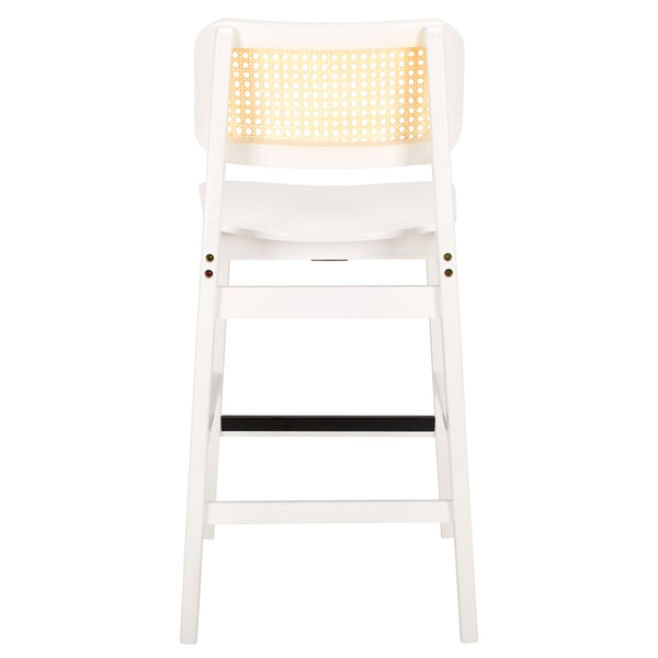 Safavieh Luz Cane Counter Stool - Elegant Natural Rattan Seat With Modern Black Legs For Chic Home Decor White ,Natural Wood ,Rattan Bst1509c