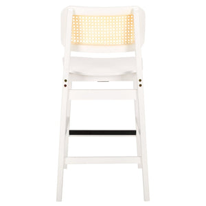 Safavieh Luz Cane Counter Stool - Elegant Hand-Woven Rattan Design With Sturdy Frame For Modern Spaces White / Natural Rattan BST1509C