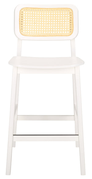 Safavieh Luz Cane Counter Stool - Elegant Natural Rattan Seat With Modern Black Legs For Chic Home Decor White ,Natural Wood ,Rattan Bst1509c