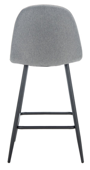Safavieh Travis Counter Stool - Mid-Century Modern Design With Plush Dark Grey Upholstery For Stylish Comfort BST2001A