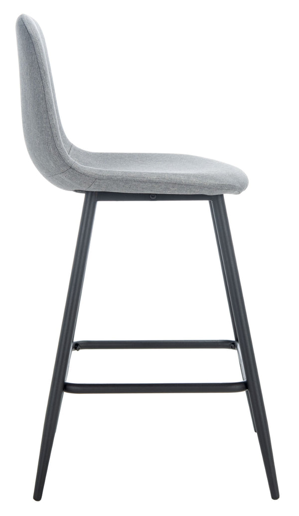 Safavieh Travis Counter Stool - Mid-Century Modern Design With Plush Dark Grey Upholstery For Stylish Comfort BST2001A