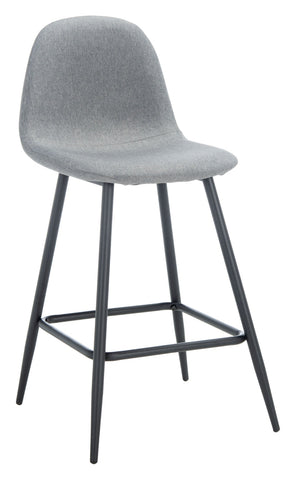 Safavieh Travis Counter Stool - Mid-Century Modern Design With Plush Dark Grey Upholstery For Stylish Comfort BST2001A