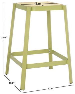 Safavieh Palmyra Counter Stool Green / Natural  Metal BST2500A