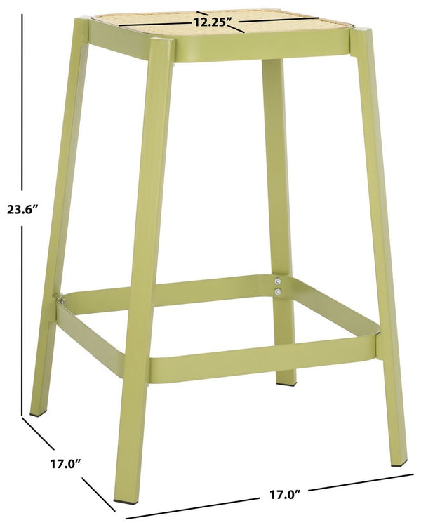 Safavieh Palmyra Counter Stool Green / Natural  Metal BST2500A