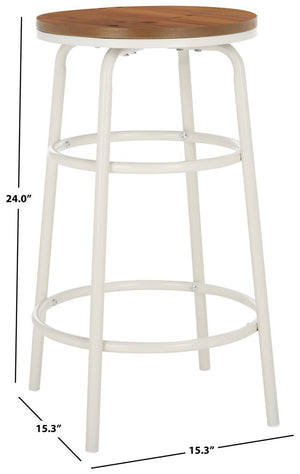 Safavieh Ford Counter Stool Natural Brown / White  Metal BST2501A