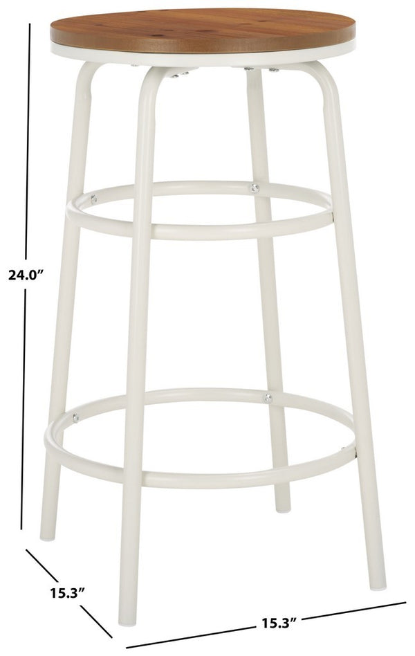 Safavieh Ford Counter Stool Natural Brown / White  Metal BST2501A