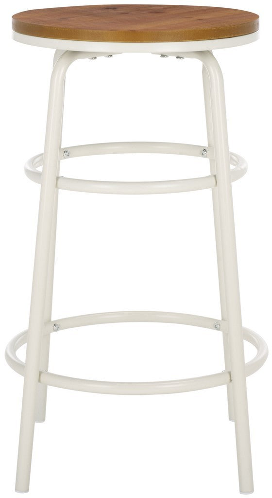 Safavieh Ford Counter Stool Natural Brown / White  Metal BST2501A