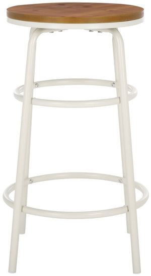 Safavieh Ford Counter Stool Natural Brown / White  Metal BST2501A