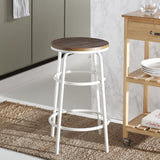Safavieh Ford Counter Stool Natural Brown / White  Metal BST2501A