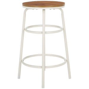 Safavieh Ford Counter Stool Natural Brown / White  Metal BST2501A