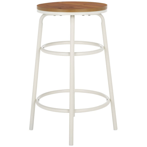 Safavieh Ford Counter Stool Natural Brown / White  Metal BST2501A