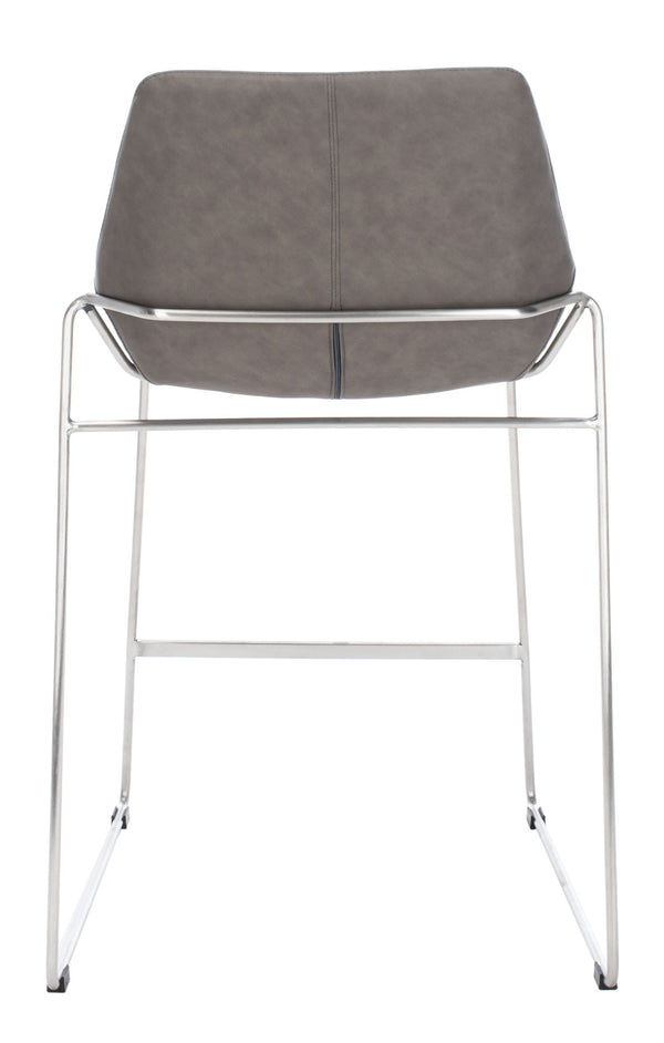 Safavieh Alexis Mid Century Counter Stool - Stylish Retro Design With Comfortable Seating For Modern Spaces Ash Pu/Silver BST3000B
