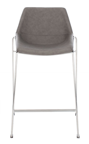 Safavieh Alexis Mid Century Counter Stool - Stylish Retro Design With Comfortable Seating For Modern Spaces Ash Pu/Silver BST3000B