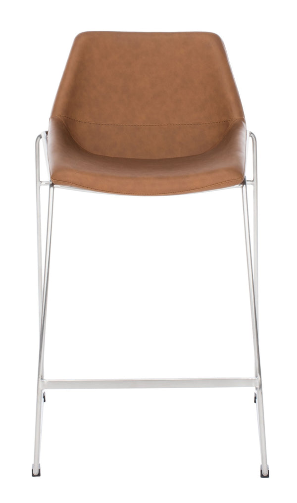 Safavieh Alexis Mid Century Counter Stool - Stylish Retro Design With Comfortable Seating For Modern Spaces Cognac/Black BST3000C