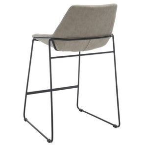 Safavieh Alexis Mid Century Counter Stool - Stylish Retro Design With Comfortable Seating For Modern Spaces Stone / Black Legs BST3000D