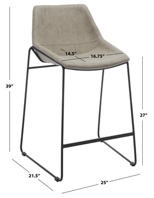 Safavieh Alexis Mid Century Counter Stool - Stylish Retro Design With Comfortable Seating For Modern Spaces Stone / Black Legs BST3000D