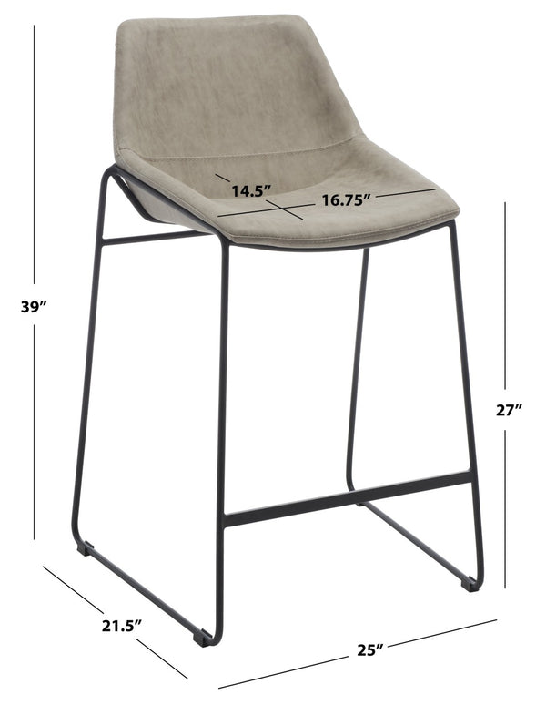 Safavieh Alexis Mid Century Counter Stool - Stylish Retro Design With Comfortable Seating For Modern Spaces Stone / Black Legs BST3000D