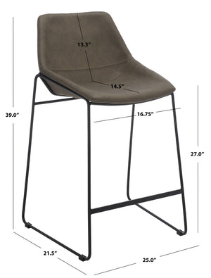 Safavieh Alexis Mid Century Counter Stool - Stylish Retro Design With Comfortable Seating For Modern Spaces Ash / Black Legs BST3000E