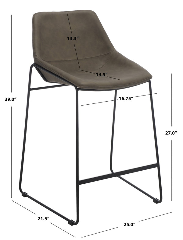 Safavieh Alexis Mid Century Counter Stool - Stylish Retro Design With Comfortable Seating For Modern Spaces Ash / Black Legs BST3000E