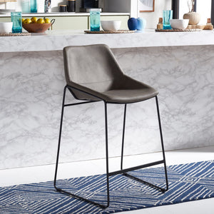 Safavieh Alexis Mid Century Counter Stool - Stylish Retro Design With Comfortable Seating For Modern Spaces Ash / Black Legs BST3000E