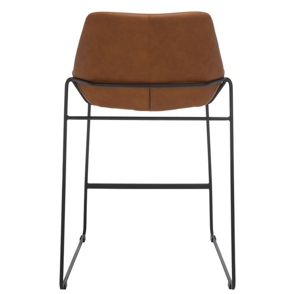 Safavieh Alexis Mid Century Counter Stool - Stylish Retro Design With Comfortable Seating For Modern Spaces Cognac/ Black Legs BST3000F