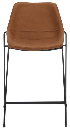 Safavieh Alexis Mid Century Counter Stool - Stylish Retro Design With Comfortable Seating For Modern Spaces Cognac/ Black Legs BST3000F