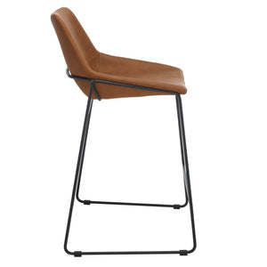 Safavieh Alexis Mid Century Counter Stool - Stylish Retro Design With Comfortable Seating For Modern Spaces Cognac/ Black Legs BST3000F
