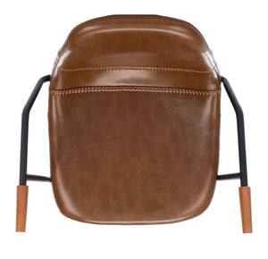 Safavieh Tanner Mid-Century Barstool: Stylish Pu Leather Seat With Walnut Accents & Hairpin Metal Legs Cognac Pu/Black BST3001A