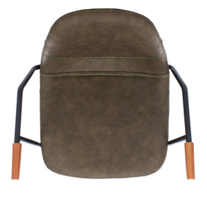 Safavieh Tanner Mid-Century Barstool: Stylish Pu Leather Seat With Walnut Accents & Hairpin Metal Legs Olive Pu/Black BST3001B