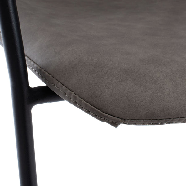 Safavieh Tanner Mid-Century Barstool: Stylish Pu Leather Seat With Walnut Accents & Hairpin Metal Legs Ash Pu/Black BST3001C