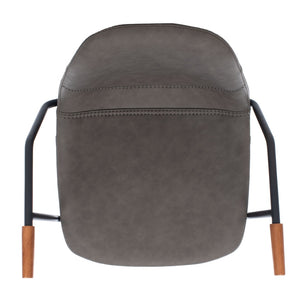 Safavieh Tanner Mid-Century Barstool: Stylish Pu Leather Seat With Walnut Accents & Hairpin Metal Legs Ash Pu/Black BST3001C