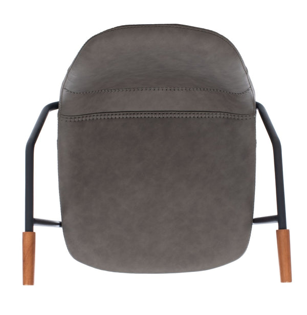 Safavieh Tanner Mid-Century Barstool: Stylish Pu Leather Seat With Walnut Accents & Hairpin Metal Legs Ash Pu/Black BST3001C