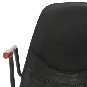 Safavieh Tanner Mid-Century Barstool: Stylish Pu Leather Seat With Walnut Accents & Hairpin Metal Legs Black Body /Walnut Armrest BST3001D
