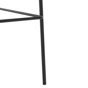 Safavieh Tanner Mid-Century Barstool: Stylish Pu Leather Seat With Walnut Accents & Hairpin Metal Legs Black Body /Walnut Armrest BST3001D