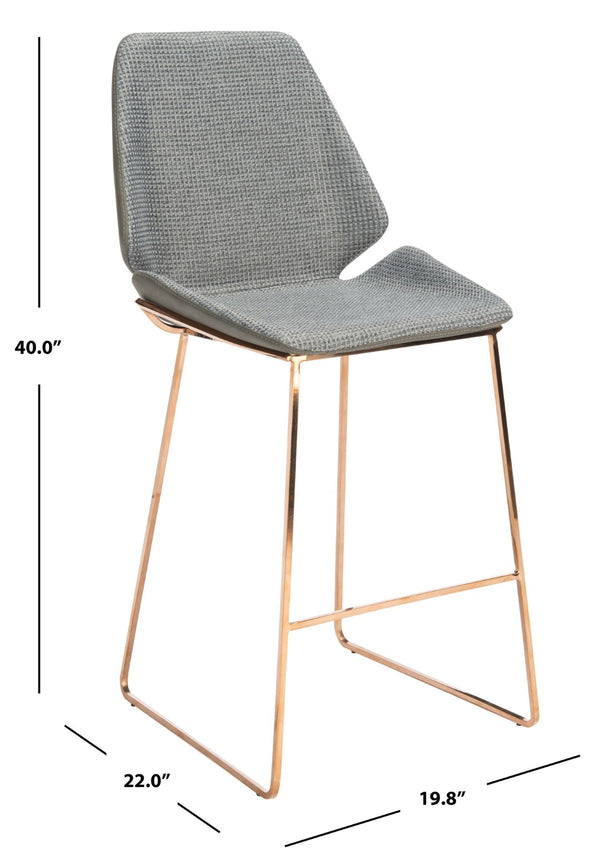 Safavieh Masami Counter Stool - Chic Contemporary Design With Soft Grey Seat And Gold Stainless Steel Frame Grey / Gold BST3006A