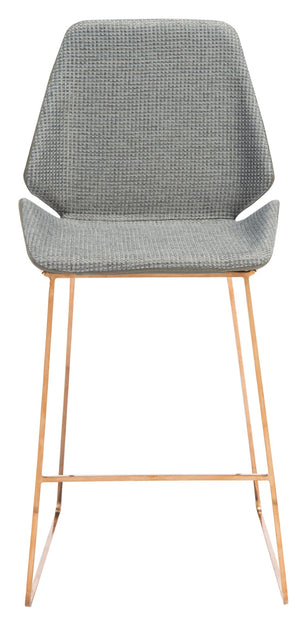 Safavieh Masami Counter Stool - Chic Contemporary Design With Soft Grey Seat And Gold Stainless Steel Frame Grey / Gold BST3006A