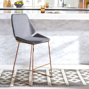 Safavieh Masami Counter Stool - Chic Contemporary Design With Soft Grey Seat And Gold Stainless Steel Frame Grey / Gold BST3006A