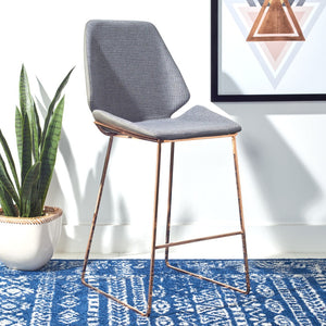 Safavieh Masami Counter Stool - Chic Contemporary Design With Soft Grey Seat And Gold Stainless Steel Frame Grey / Gold BST3006A