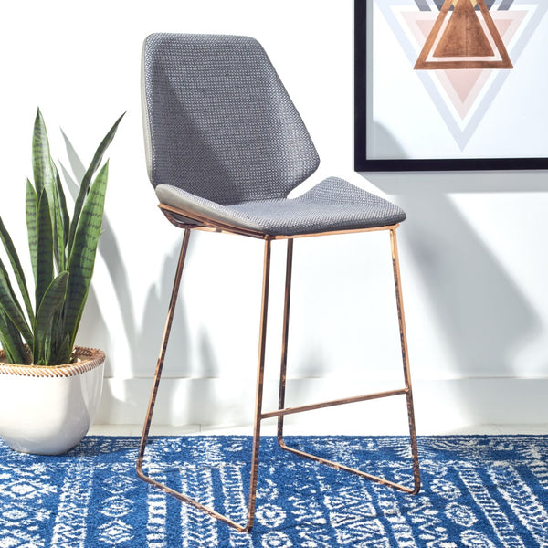 Safavieh Masami Counter Stool - Chic Contemporary Design With Soft Grey Seat And Gold Stainless Steel Frame Grey / Gold BST3006A
